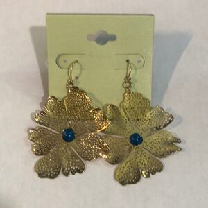 New Turquoise and Gold Dangle Earrings